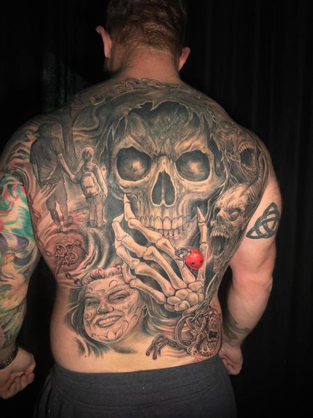 Tattoos - Dan’s Spiritual Ascension BackPiece by @steviemonietattoos - 148535