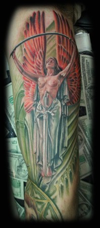 Stevie Monie - Gothic Angel Tattoo