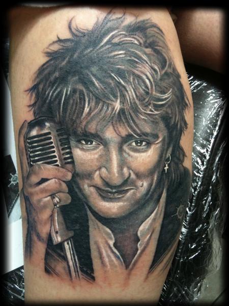 Tattoos - Rod Stewart Portrait Tattoo - 61451