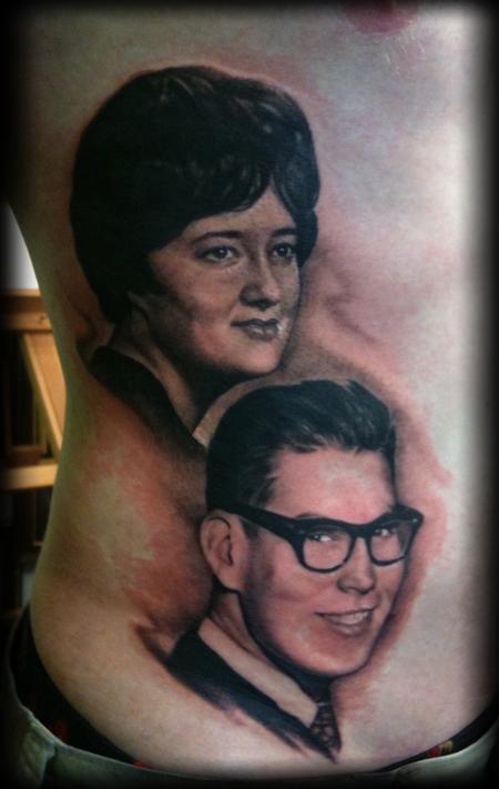 Tattoos - Jason's Parents Portrait Tatoo - 61324