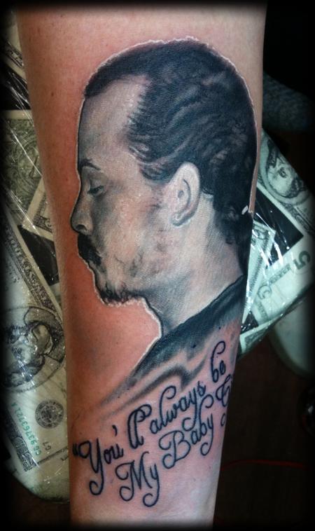 Stevie Monie - Shannons Father Portrait Tattoo