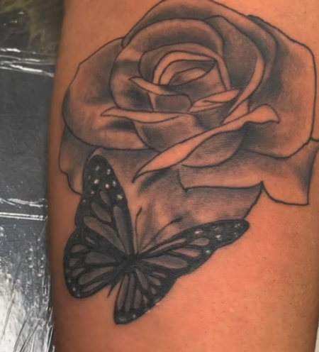 Tattoos - Rose Butterfly - 144059