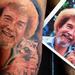 Tattoos - Bob Ross Portrait with Reference  - 93875