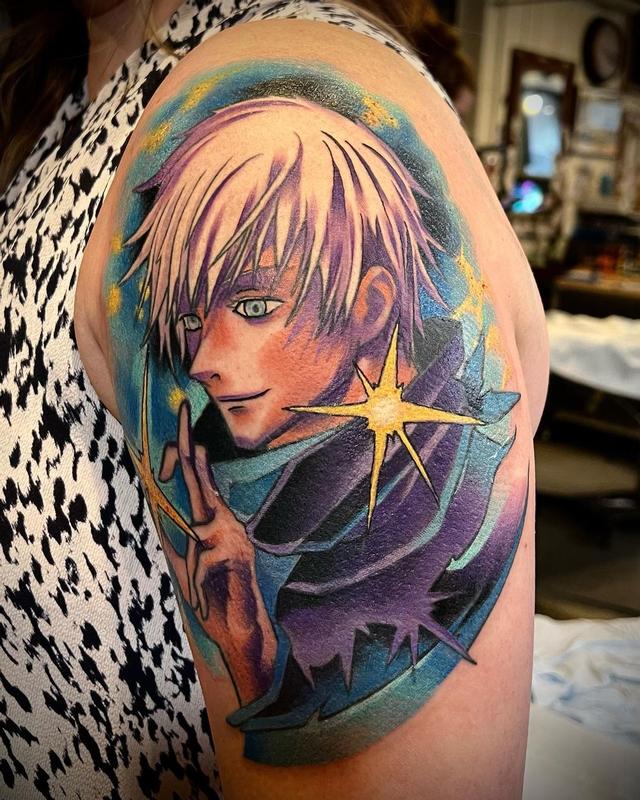 A Fan Art Shows Us A Perfect Satoru Gojo Tattoo For All Jujutsu Kaisen Fans   Bullfrag