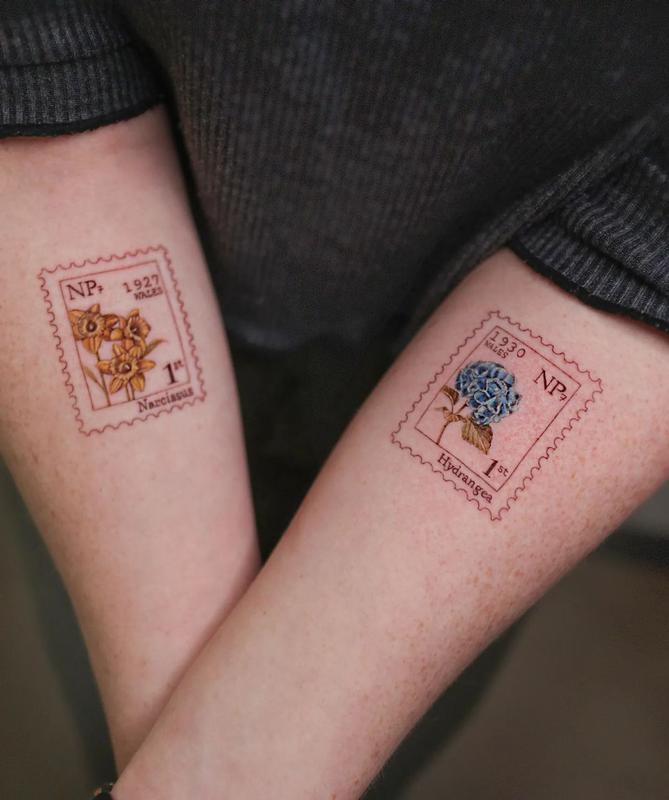 postage stamp fine line tattooTikTok Search
