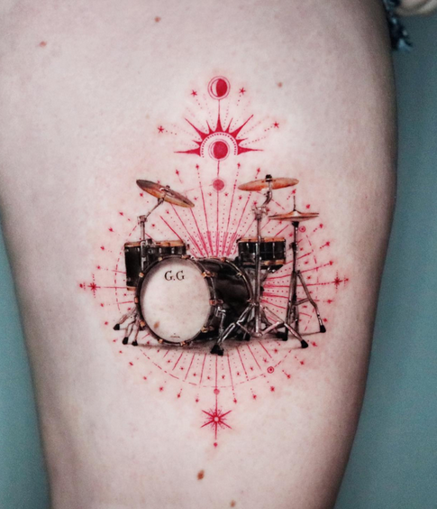 50 Nice Music Drum Tattoos