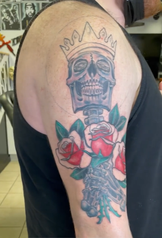 Skeleton Arm Piece Tattoo Design Thumbnail