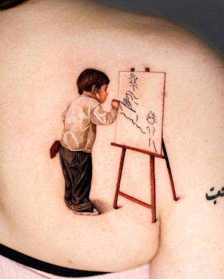 Tattoos - Child Drawing Tattoo - 144190