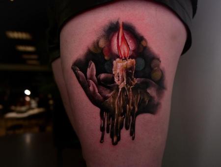 Tattoos - Hand Candle - 144091