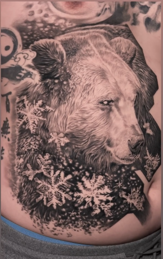 Tattoos - Grizzly Bear Rib Tattoo - 144724