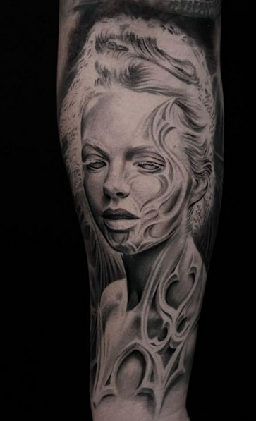Tattoos - Realism Biomech Portrait - 144291