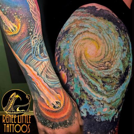 Galaxy Arm Sleeve Tattoo Design Thumbnail