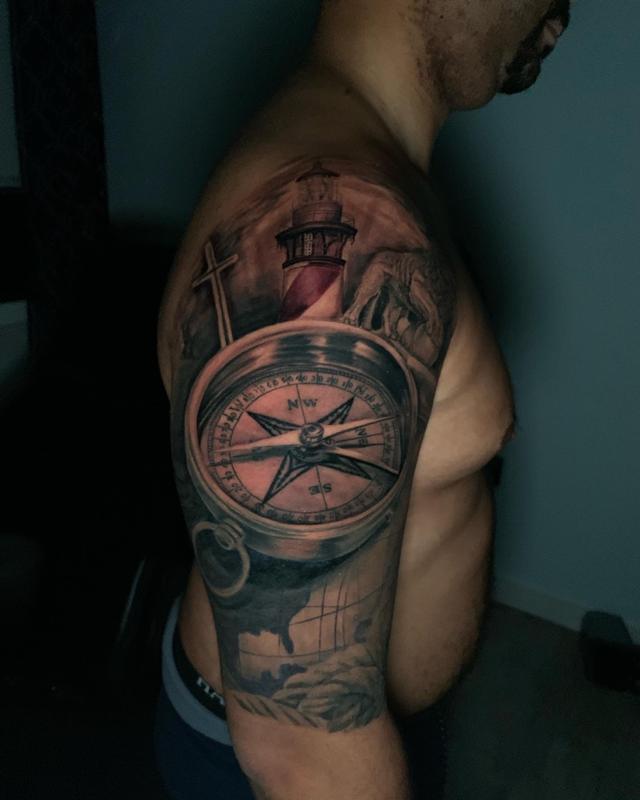 Compass Half-Sleeve by Edwardemar Bonilla: TattooNOW