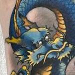 Tattoos - Blue Dragon Leg Tattoo - 144550