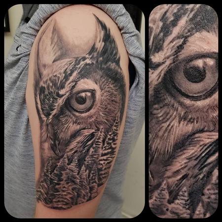 Tattoos - Owl and forest - 134987