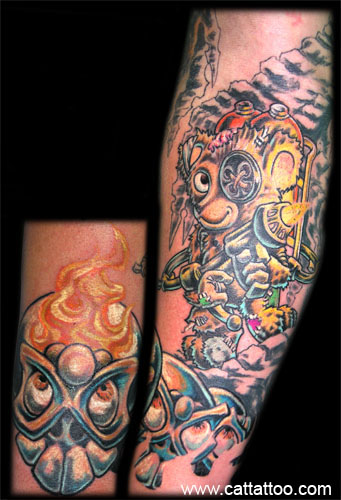 Tattoos - Flame Throwing Bear - 16005