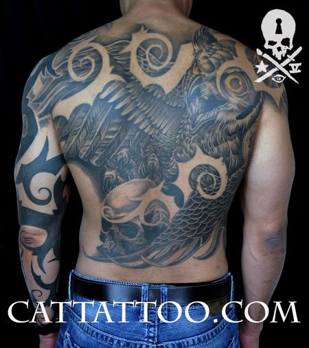 Tattoos - Owl Skull Neo Borneo - 115190