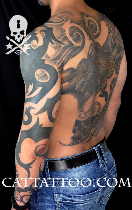 Tattoos - Owl Skull Neo Borneo - 115191
