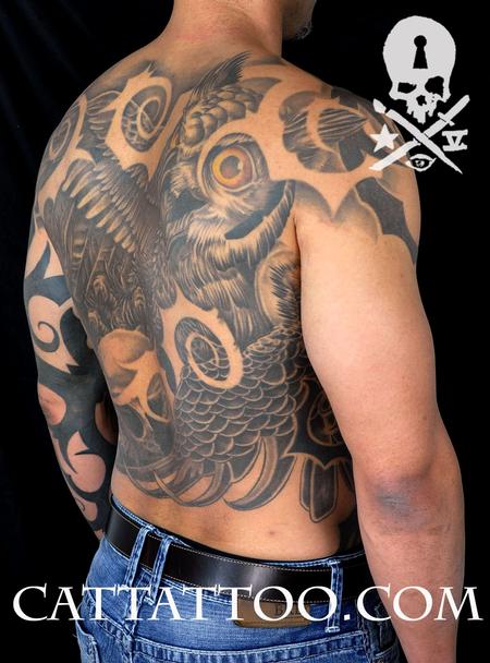 Tattoos - Owl Skull Neo Borneo - 115195