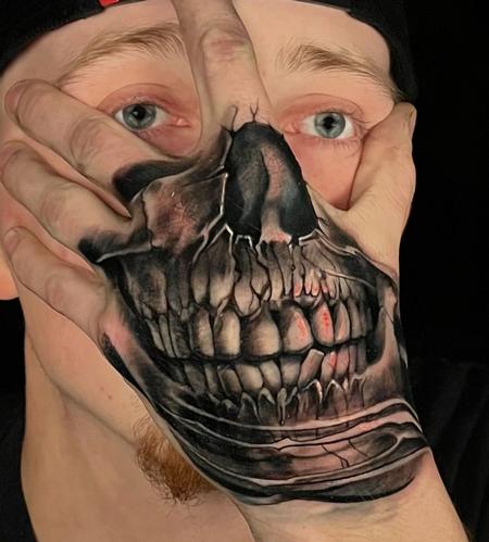 Tommy Helm - Hand Skull Tattoo