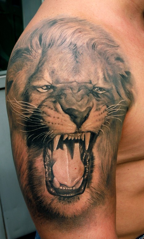 Realism Angry Lion Tattoo Idea  BlackInk