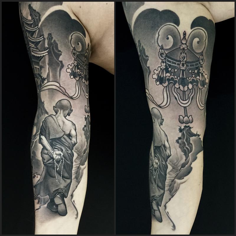 Buddhist monk by Oleg Turyanskiy: TattooNOW Buddhist monk by Oleg Turyanskiy: TattooNOW