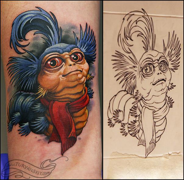 Labyrinth Worm by Oleg Turyanskiy: TattooNOW Labyrinth Worm by Oleg Turyanskiy: TattooNOW
