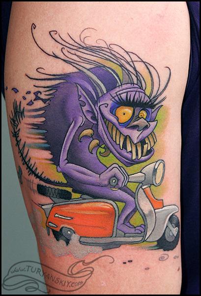 Tattoos - Monster riding a scooter - 60941