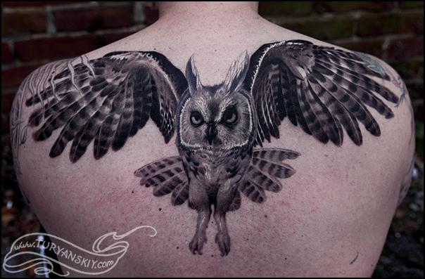 Tribal Owl Tattoo on Back - Best Tattoo Ideas Gallery