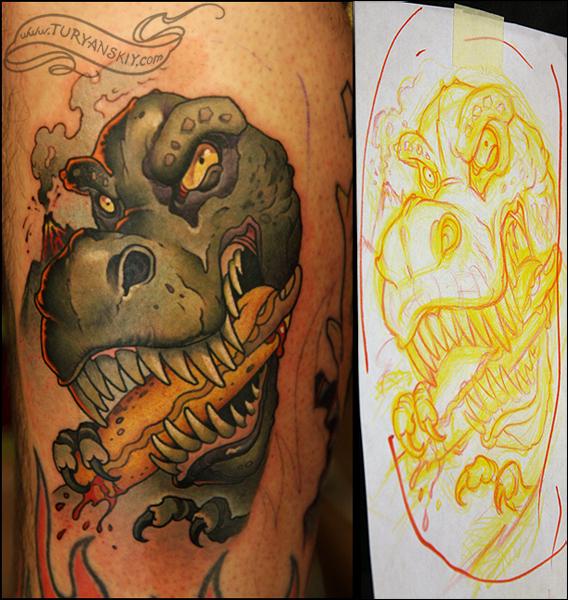 30 Terrifyingly Terrific TRex Tattoo Designs  TattooBlend