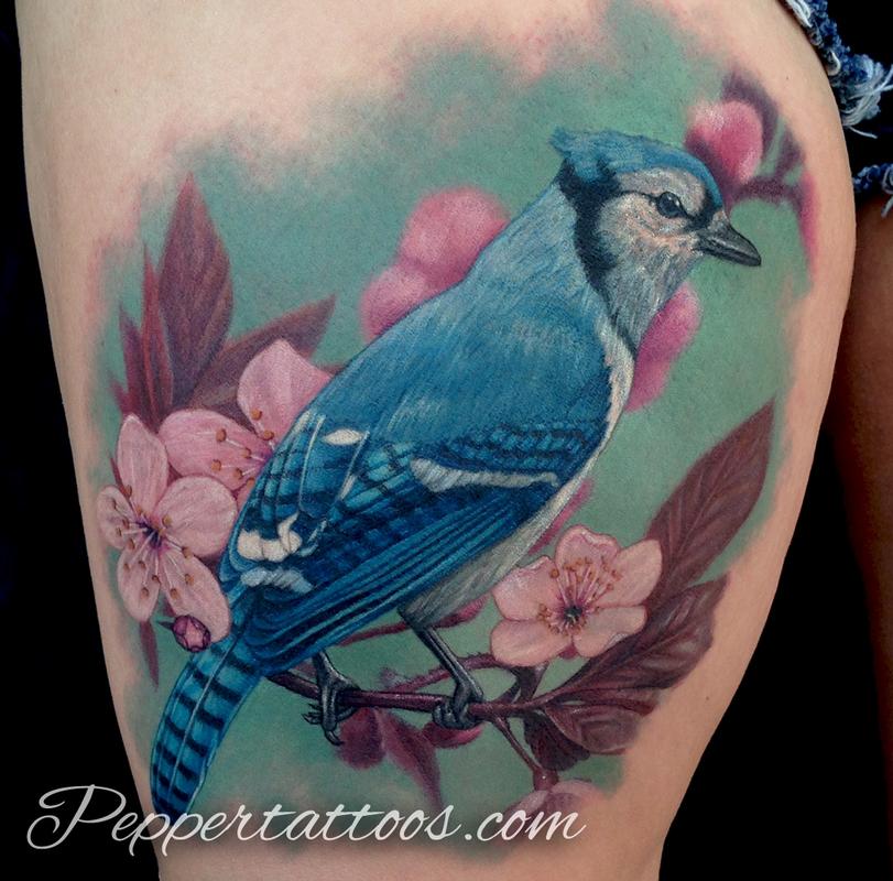 Blue Jay Tattoo By Pepper Tattoonow Blue Jay Tattoo By Pepper Tattoonow