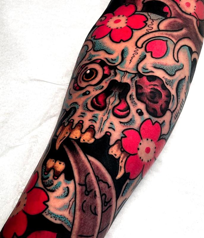 Japanese Skull Tattoo Idea  BlackInk