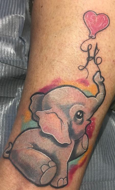 Tattoos - Elephant with balloon  - 143502
