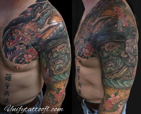 Tattoos - Dragon & Samurai Tattoo - 120371