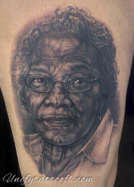 Tattoos - Grandmother Portrait Tattoo - 129397
