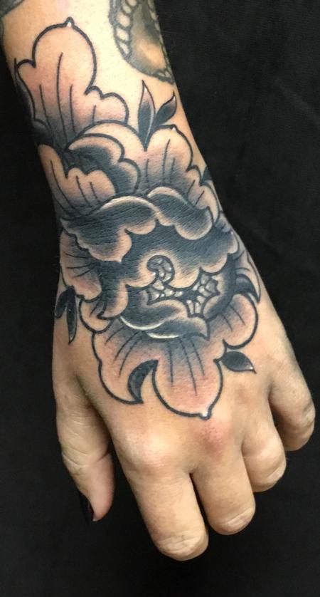 Tattoos - Flower Tattoo on Hand - 134953