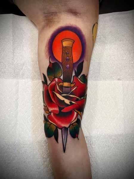 Rose with dagger