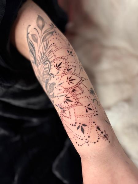 Ornamental mandala tattoo by Riley Muller at Unify Tattoo Company