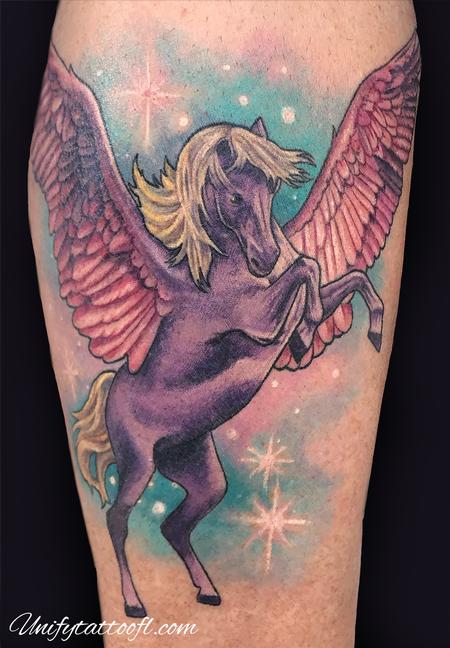 Tattoos - Pegasus on Leg - 134808