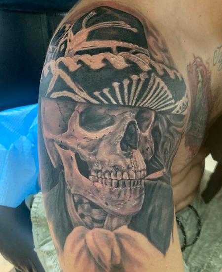 Tattoos - Smoking skeleton - 143509