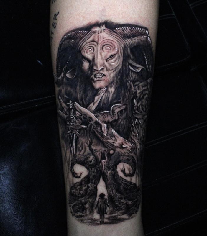 First piece of a Pans Labyrinth half sleeve by Simon Gonzales at La  Familia Tattoo Tyler TX  rtattoos