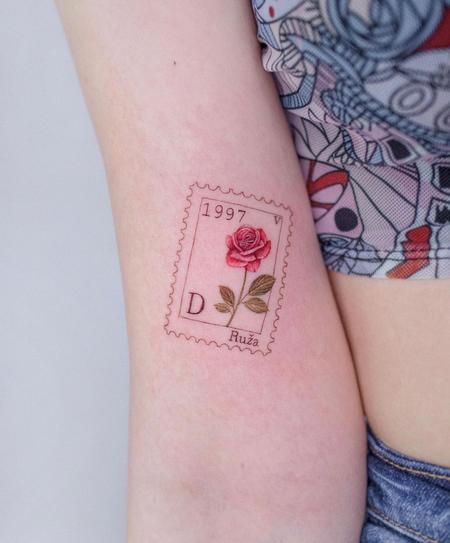 Rose Stamp Tattoo - Korean Tattoo Yojogrim
